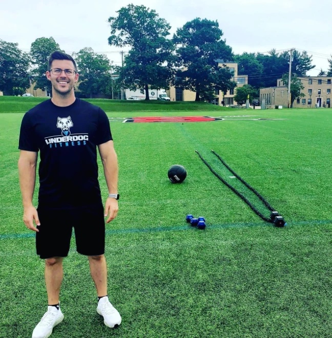 Shane Haney setting up a field session